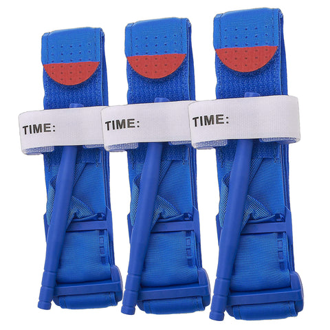 Cozii 3Pcs One-Hand Emergency Outdoor Tourniquets Blue